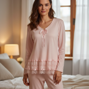 Βαμβακερή Γυναικεία Πυζάμα SCHERZO 3271,ροζ.