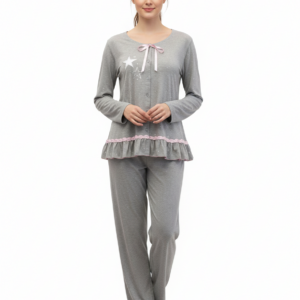 Γυναικεία Βαμβακερή Πυζάμα SCHERZO Homewear 3588,γκρι.