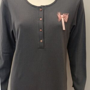 Νυχτικό με μακρύ μανίκι και πατιλέτα ZEN 81744, ραφ-πουά.