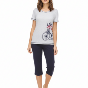 Γυναικείο Homewear με κοντό μανίκι και κολάν παντελόνι GIOTA 1347.