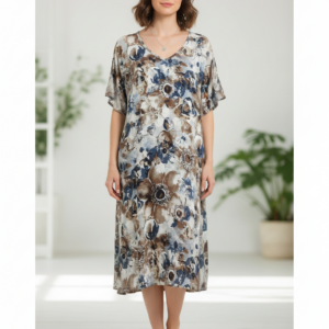 Φόρεμα με κοντό μανίκι SCHERZO 4074, εμπριμέ.