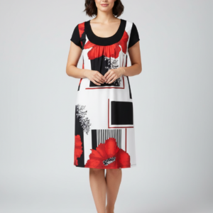 Φόρεμα με κοντό μανίκι KOUROS Homewear, R-6533.