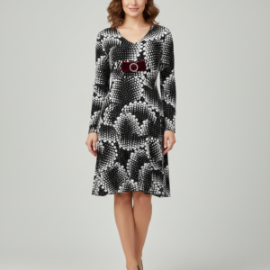 Φόρεμα Scherzo Homewear 2632, μαύρο-πουά.