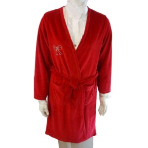 Βελούδινη Γυναικεία Ρόμπα SCHERZO Homewear 3281,κόκκινη.