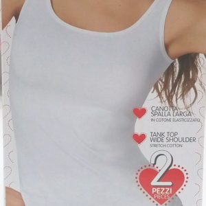 Φανελάκι με ντεκολτέ και φαρδιά τιράντα ROBERTA 89641893,2 pack,λευκό.