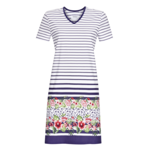 Φόρεμα με κοντό μανίκι RINGELLA 0211014,μπλε-ριγε φλοράλ.