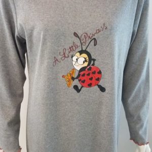 Βαμβακερό νυχτικό Relax 08091,γκρι.