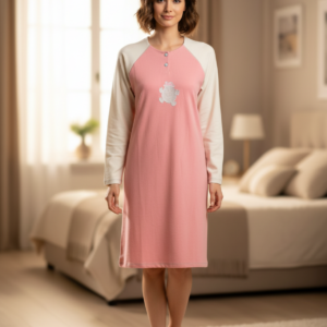 Νυχτικό PIGAL 1033-E,σε διχρωμία ροζ-ιβουάρ.