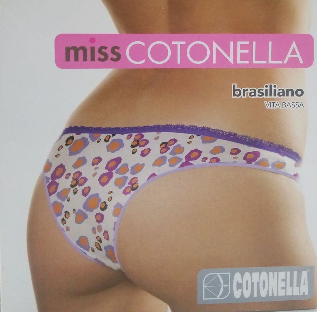 Miss Cotonella Brazilian slip,μπλε-φλοράλ.