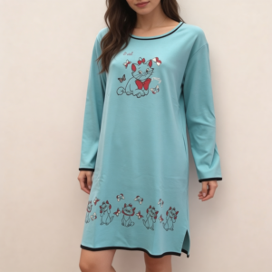 Βαμβακερό Νυχτικό DYNASTY Homewear 3254,βεραμάν.