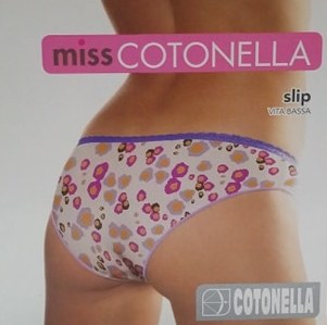 Miss Cotonella Mini slip,λευκό-φλοράλ.