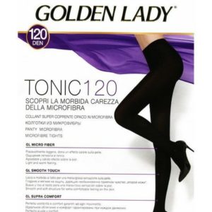 Καλσόν με μικροΐνες Golden Lady Tonic 120 den,μαύρο.