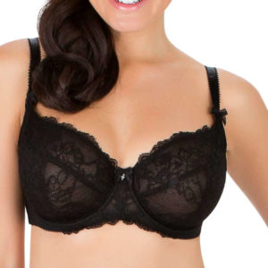 Σουτιέν Parfait 7402,μαύρο,Cup E,με μπανέλα και δαντέλα.