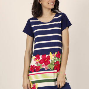 Φόρεμα Admas 19517,μπλε σκούρο-φλοράλ.