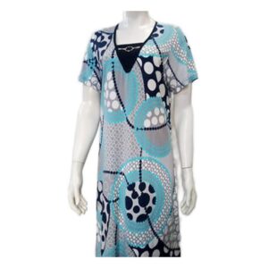 Φόρεμα με κοντό μανίκι Primavera 3385,γκρι-εμπριμέ.