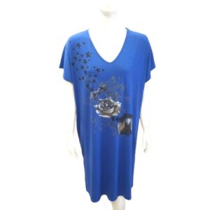 Φόρεμα με κοντό μανίκι Billy's Fashion 13049,μπλε ρουά.