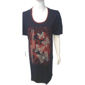 Φόρεμα με κοντό μανίκι RO-NI Butterfly 1011,σκούρο μπλε.