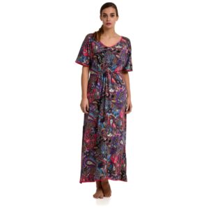 Φόρεμα με κοντό μανίκι Primavera 5160,εμπριμέ.