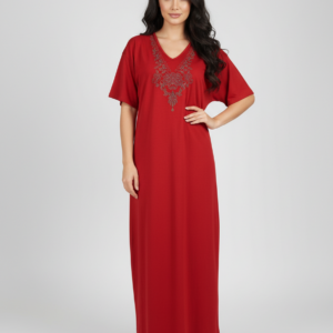 Maxi Φόρεμα με κοντό μανίκι SCHERZO 2049,κόκκινο.