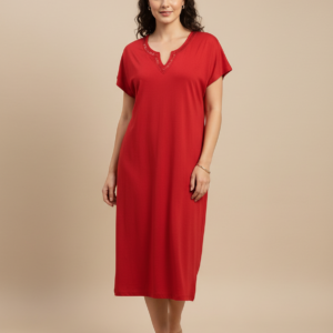 Φόρεμα με κοντό μανίκι SCHERZO 2297,κόκκινο.