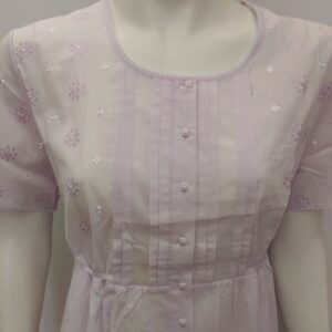 Βαμβακερό Νυχτικό LINCLALOR 26053,με κοντό μανίκι,λιλά.