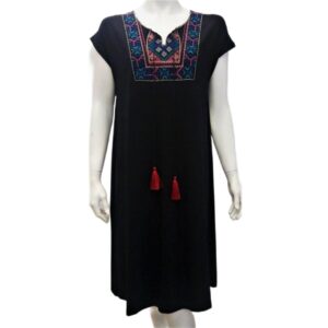 Φόρεμα με κοντό μανίκι Claire Katrania CK-204,μαύρο.