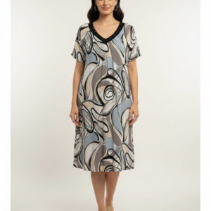 Φόρεμα με κοντό μανίκι SCHERZO 3535,εμπριμέ.