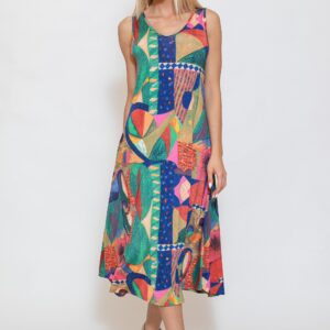 Φόρεμα με φαρδιά ράντα SCHERZO 4810,εμπριμέ.