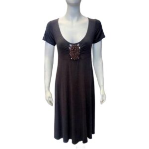 Φόρεμα CLAIRE KATRANIA C-5724,καφέ.