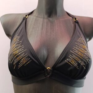 Bikini Set Meni Club 0460,μαύρο,χωρίς επένδυση,με στρας.