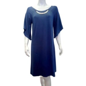 Φόρεμα με μανίκι 3/4 και κόσμημα CLAIRE KATRANIA 6910,μπλε ραφ.