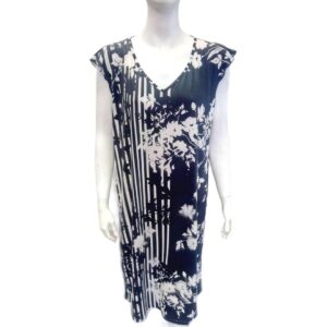 Φόρεμα με ζαπονέ μανίκι CLAIRE KATRANIA 8746,μαύρο με σχέδιο.