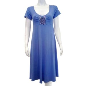 Φόρεμα με κοντό μανίκι CLAIRE KATRANIA 5724,μπλε ρουά.