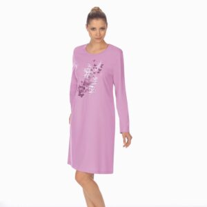Νυχτικό με μακρύ μανίκι TRIUMPH Winter Beauty NDK 04, 10120177,μωβ.
