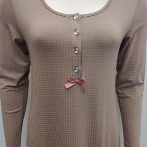 Νυχτικό με λαιμόκοψη και πατιλέτα CLAIRE KATRANIA 5976,σωμόν.