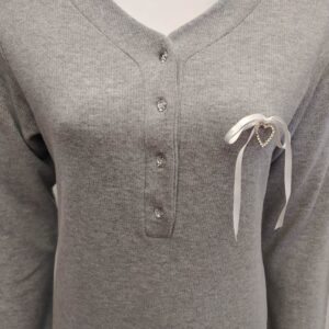 Νυχτικό με μακρύ μανίκι SCHERZO Homewear 2857,γκρι.