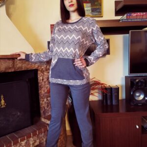 Γυναικεία Πυζάμα Billy's Fashion 20546,γκρι-ροζ.