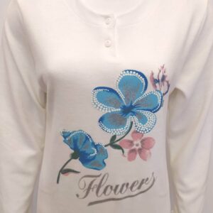 Νυχτικό με σχέδιο SCHERZO Homewear 1692,εκρού.