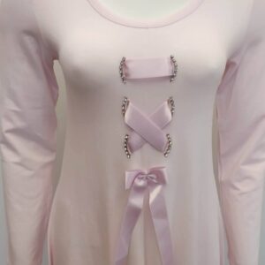 Νυχτικό με λαιμόκοψη CLAIRE KATRANIA 4134,ροζ.