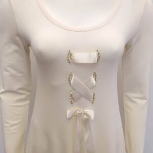 Νυχτικό με λαιμόκοψη CLAIRE KATRANIA 4134,εκρού.