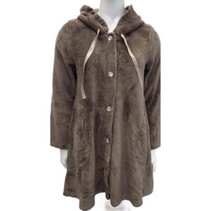 Ρόμπα fleece Claire Katrania 7566,καφέ.