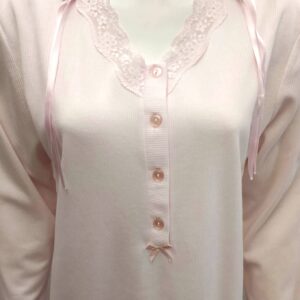 Νυχτικό με κεντημένη λαιμόκοψη και πατιλέτα RELAX 07003,ροζ.