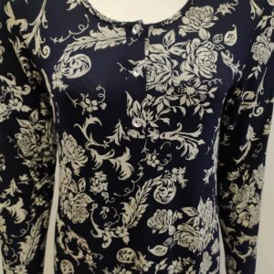 Νυχτικό με μακρύ μανίκι Claire Katrania 8928,εμπριμέ.