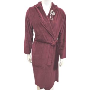 Βελούδινη Ρόμπα,σταυρωτή,Claire Katrania 5558,μπορντώ.