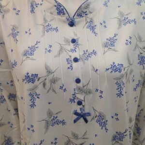 Βαμβακερό Νυχτικό Pastunette 1052-393-4,λευκό-μπλε.