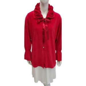 Βελούδινη Ρόμπα(σακάκι) SCHERZO Homewear 3477,κόκκινο.