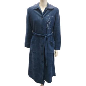 Maxi Κουμπωτή Ρόμπα με γιακά Billy's Fashion 17505,μπλε.