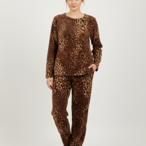 Βελούδινη πυζάμα PIGAL 8094B,εμπριμέ.