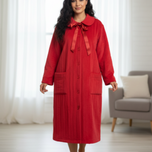 Βελούδινη-Καπιτονέ Ρόμπα SCHERZO Homewear 4444,κόκκινη.