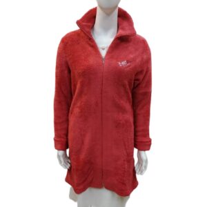 Fleece Ρόμπα με φερμουάρ Primavera 9240,κοραλλί.